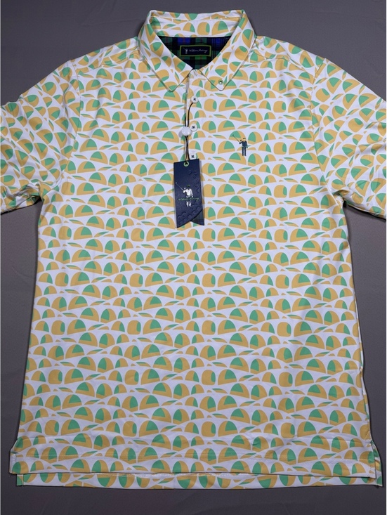 Other - William Murray Golf Sandy Tiles Polo Mens Medium White Green Yellow NWT